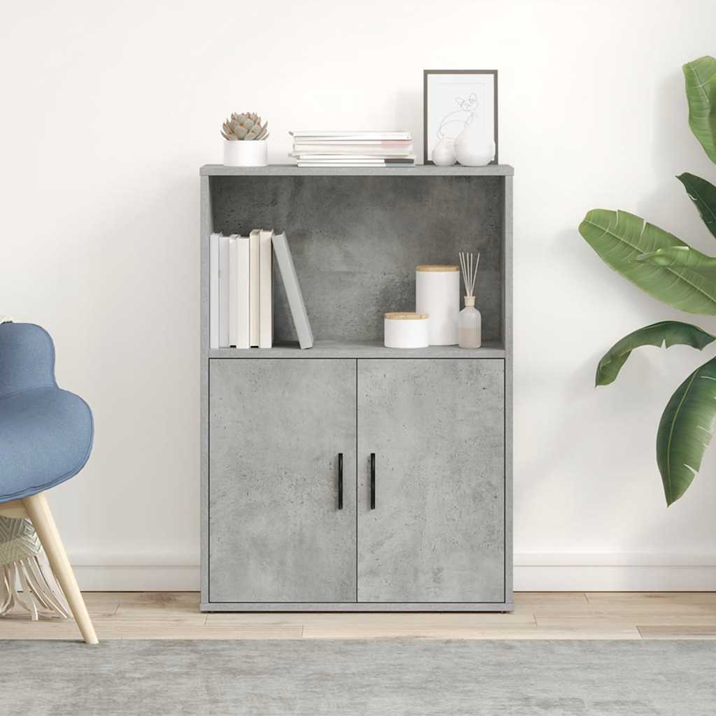 Boekenkast 60x24x85 cm bewerkt hout betongrijs