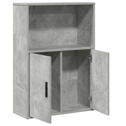 Boekenkast 60x24x85 cm bewerkt hout betongrijs