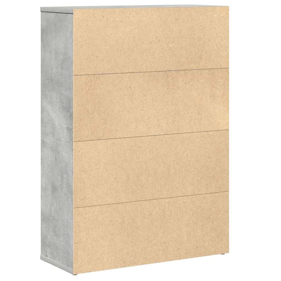 Boekenkast 60x24x85 cm bewerkt hout betongrijs