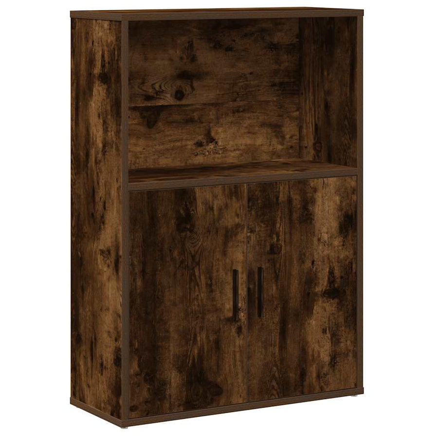 Boekenkast 60x24x85 cm bewerkt hout gerookt eikenkleurig