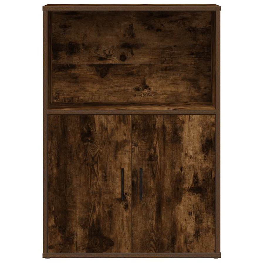 Boekenkast 60x24x85 cm bewerkt hout gerookt eikenkleurig