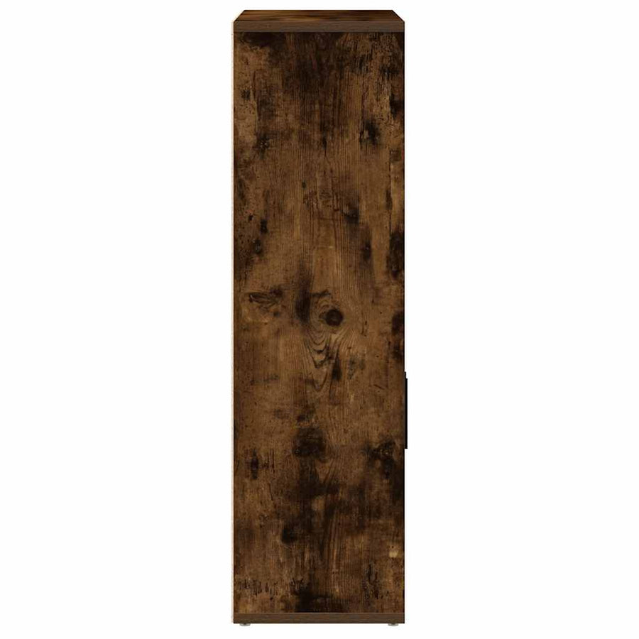 Boekenkast 60x24x85 cm bewerkt hout gerookt eikenkleurig
