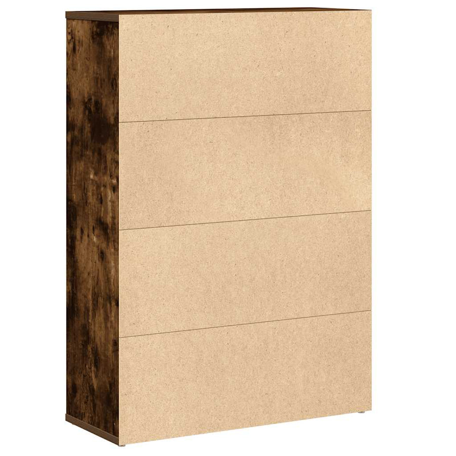 Boekenkast 60x24x85 cm bewerkt hout gerookt eikenkleurig