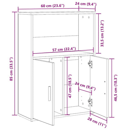 Boekenkast 60x24x85 cm bewerkt hout gerookt eikenkleurig