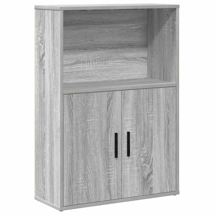Boekenkast 60x24x85 cm bewerkt hout grijs sonoma eikenkleurig