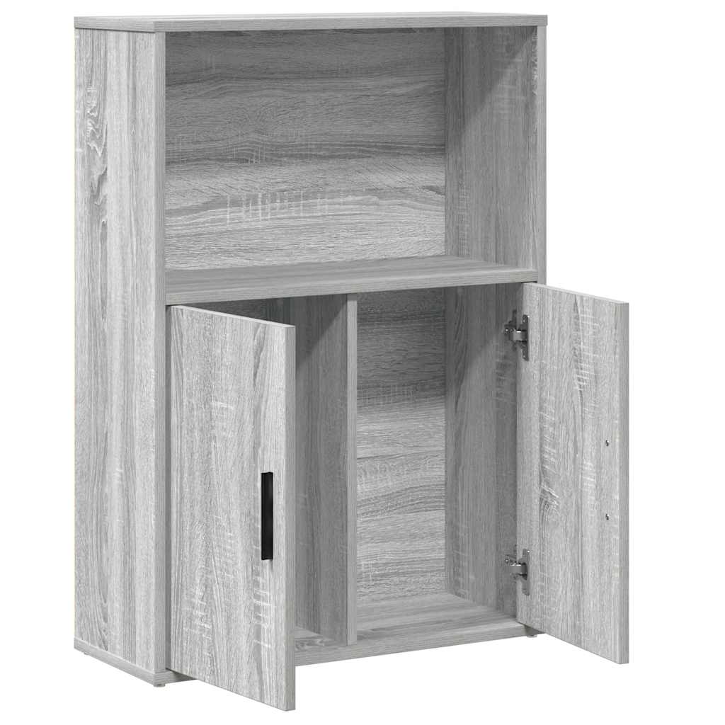 Boekenkast 60x24x85 cm bewerkt hout grijs sonoma eikenkleurig
