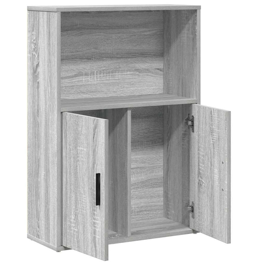 Boekenkast 60x24x85 cm bewerkt hout grijs sonoma eikenkleurig