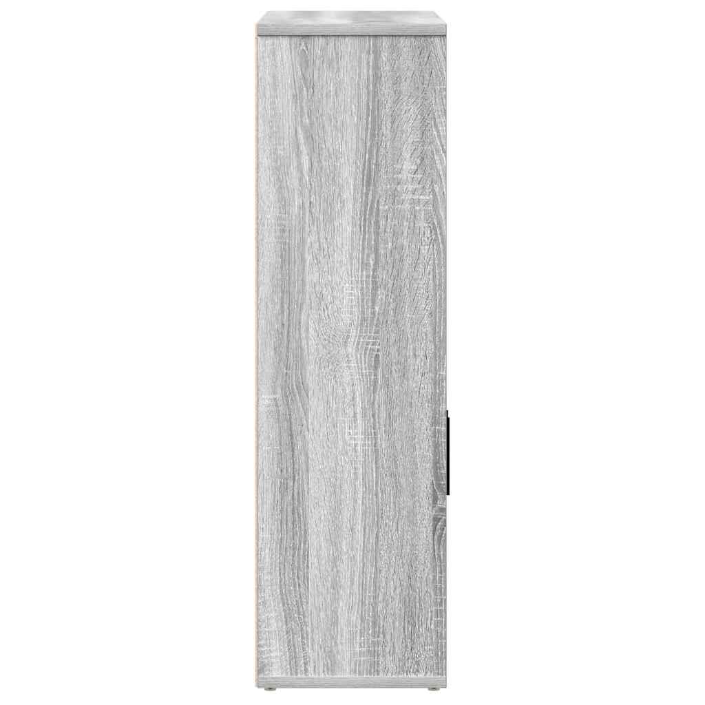 Boekenkast 60x24x85 cm bewerkt hout grijs sonoma eikenkleurig
