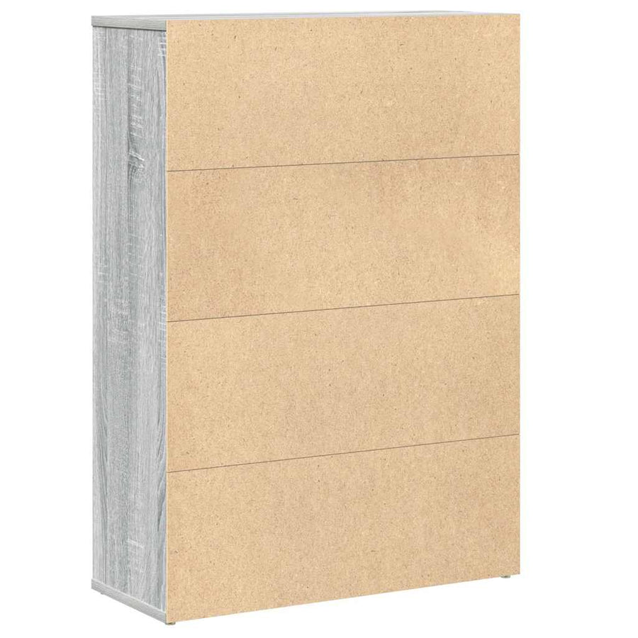 Boekenkast 60x24x85 cm bewerkt hout grijs sonoma eikenkleurig