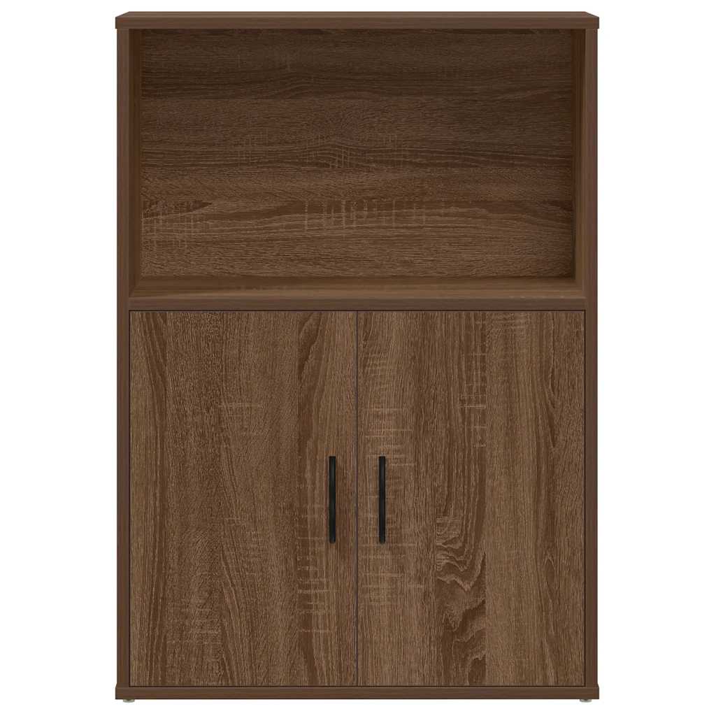 Boekenkast 60x24x85 cm bewerkt hout bruin eikenkleurig