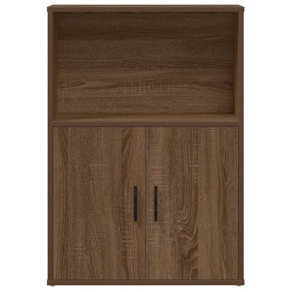 Boekenkast 60x24x85 cm bewerkt hout bruin eikenkleurig