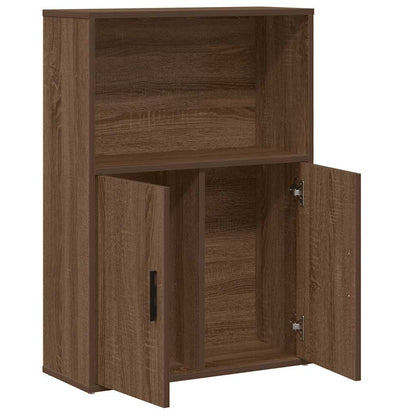 Boekenkast 60x24x85 cm bewerkt hout bruin eikenkleurig