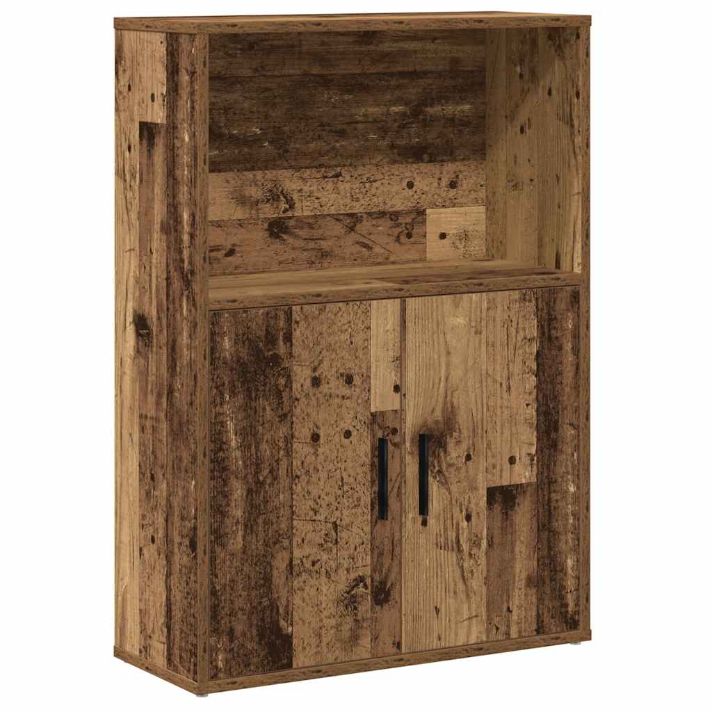 Boekenkast 60x24x85 cm bewerkt hout oud houtkleurig