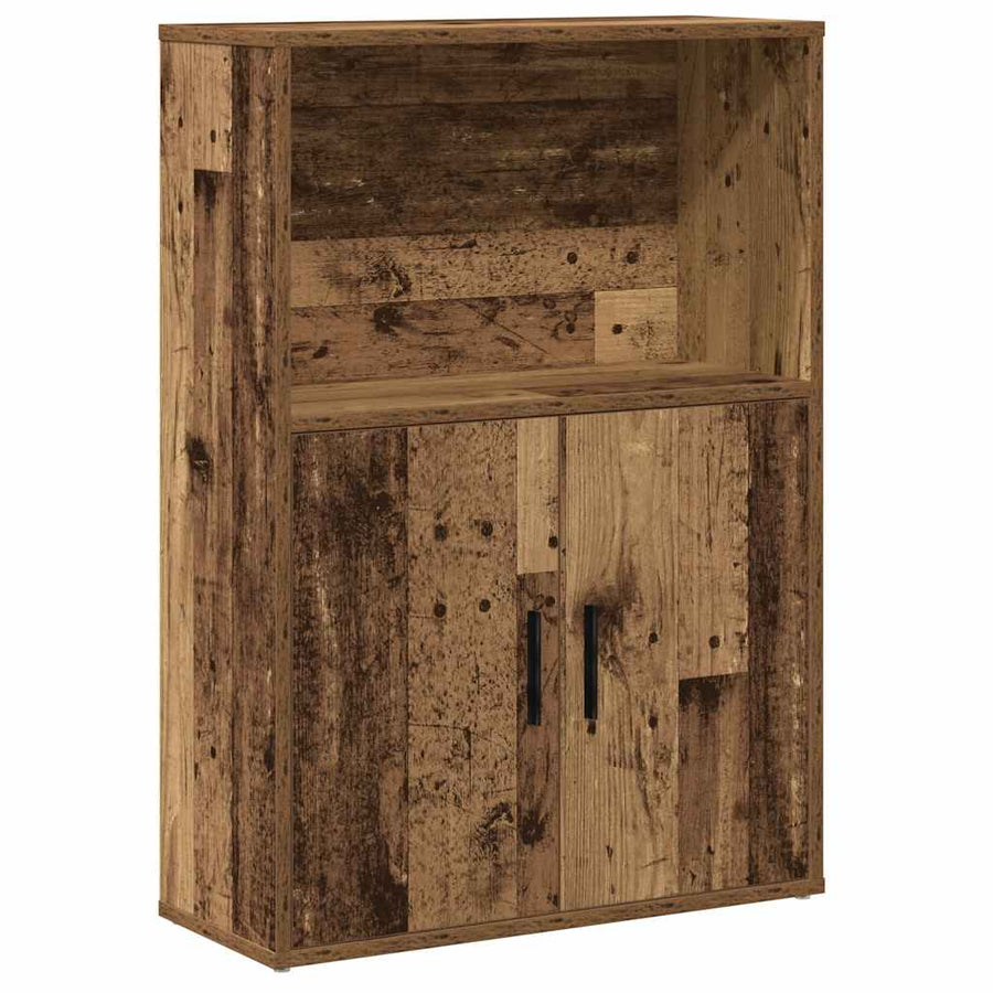 Boekenkast 60x24x85 cm bewerkt hout oud houtkleurig