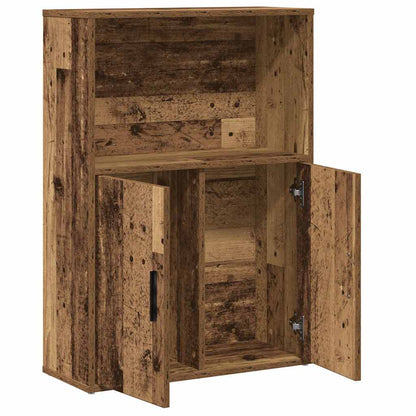 Boekenkast 60x24x85 cm bewerkt hout oud houtkleurig
