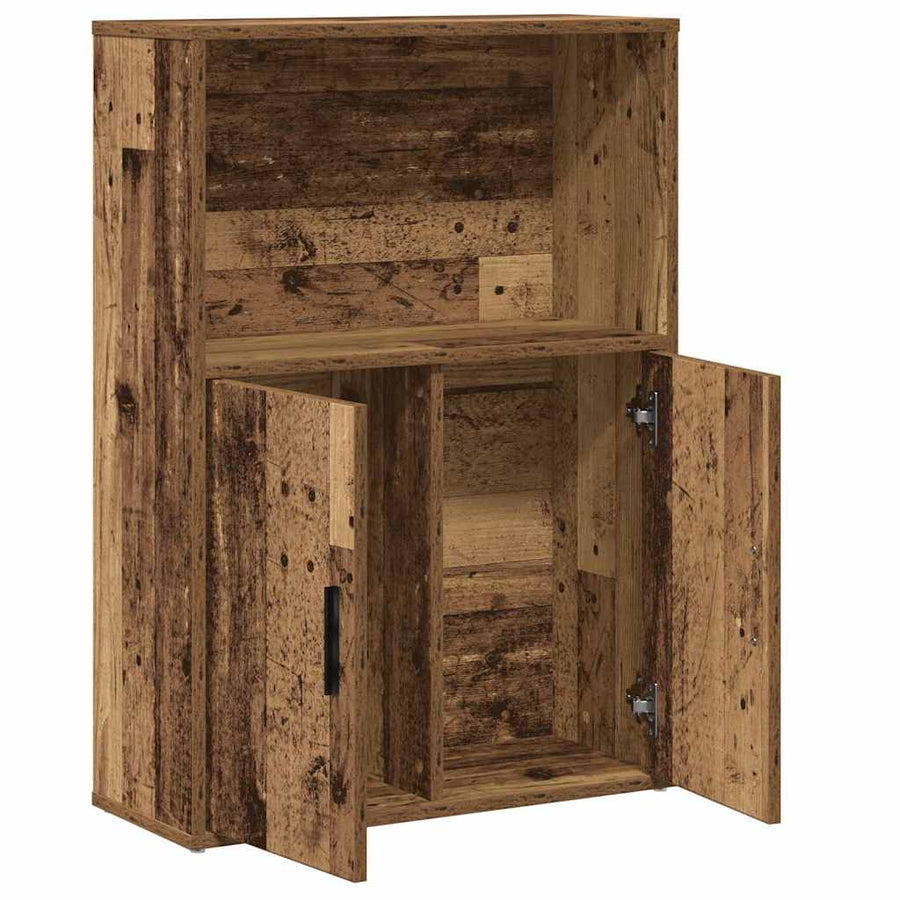 Boekenkast 60x24x85 cm bewerkt hout oud houtkleurig