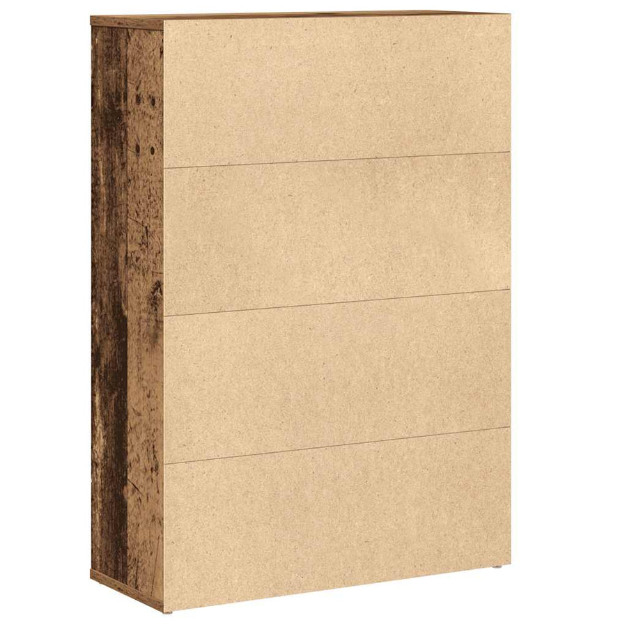 Boekenkast 60x24x85 cm bewerkt hout oud houtkleurig