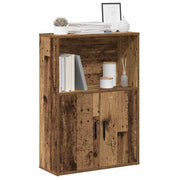 Boekenkast 60x24x85 cm bewerkt hout oud houtkleurig wandmontage