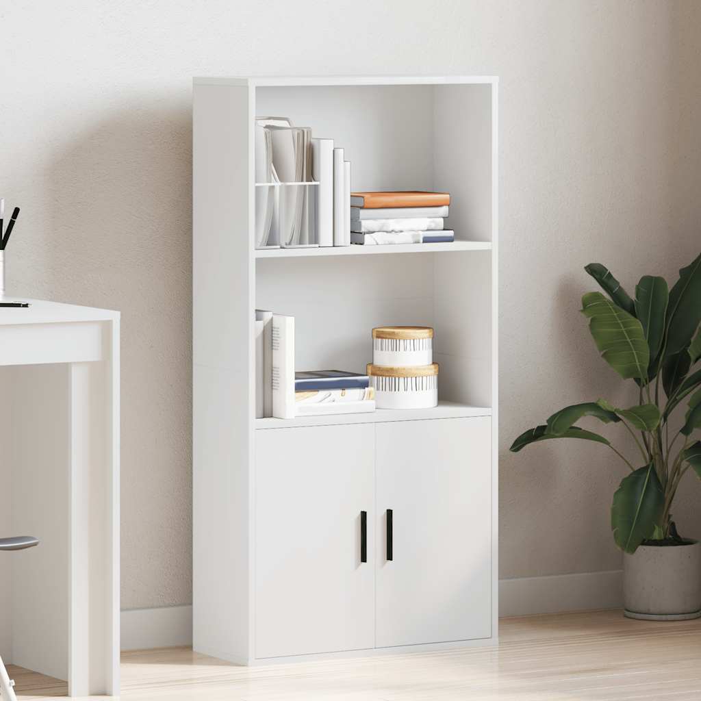 Boekenkast 60x24x120 cm bewerkt hout wit
