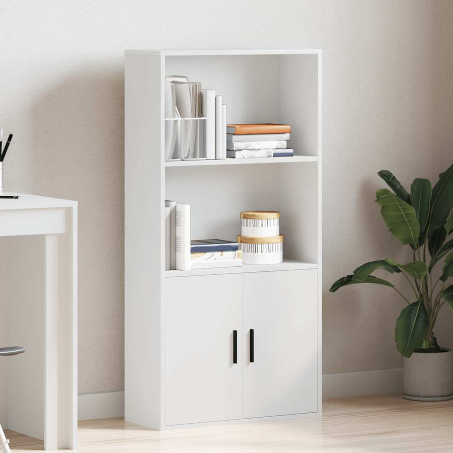 Boekenkast 60x24x120 cm bewerkt hout wit
