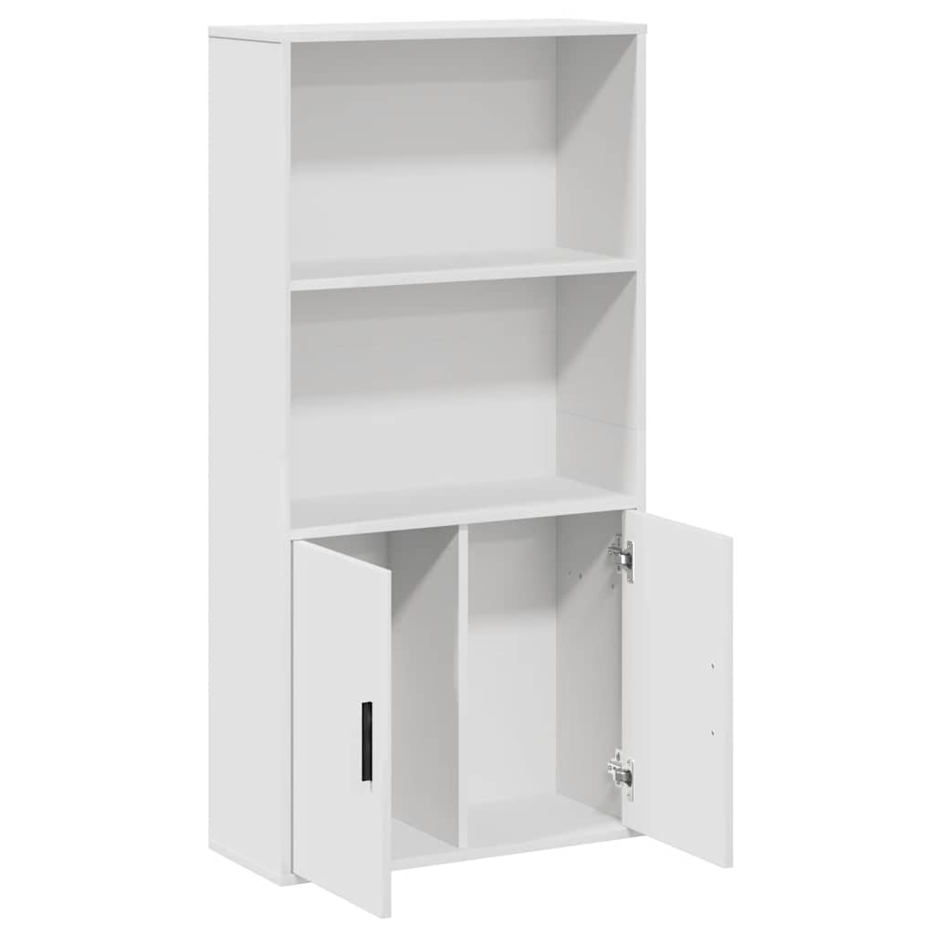 Boekenkast 60x24x120 cm bewerkt hout wit