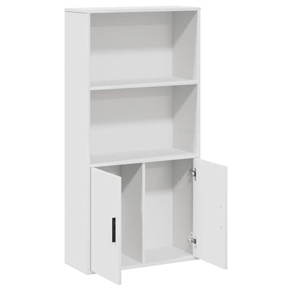 Boekenkast 60x24x120 cm bewerkt hout wit