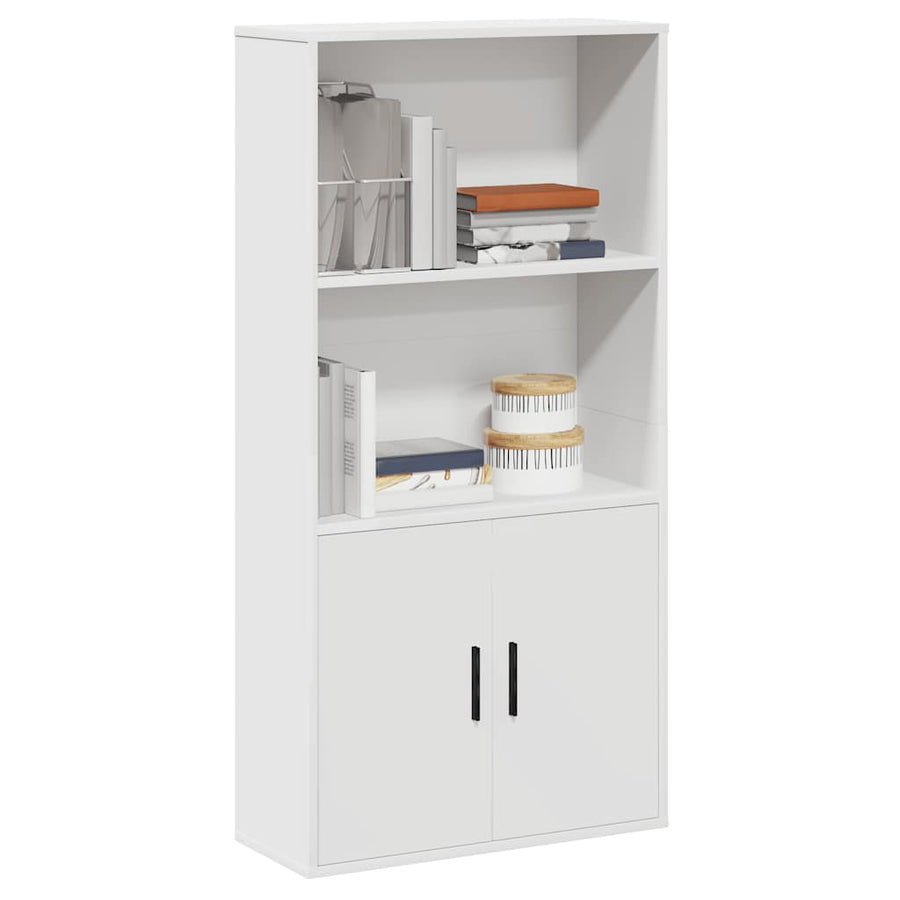Boekenkast 60x24x120 cm bewerkt hout wit