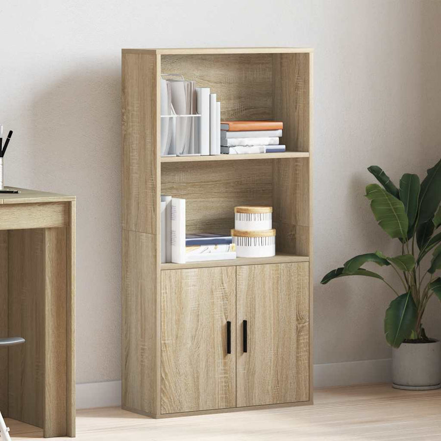 Boekenkast 60x24x120 cm bewerkt hout sonoma eikenkleurig