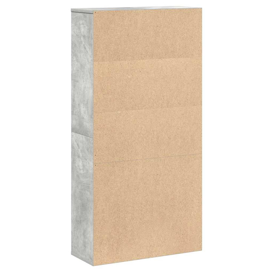 Boekenkast 60x24x120 cm bewerkt hout betongrijs