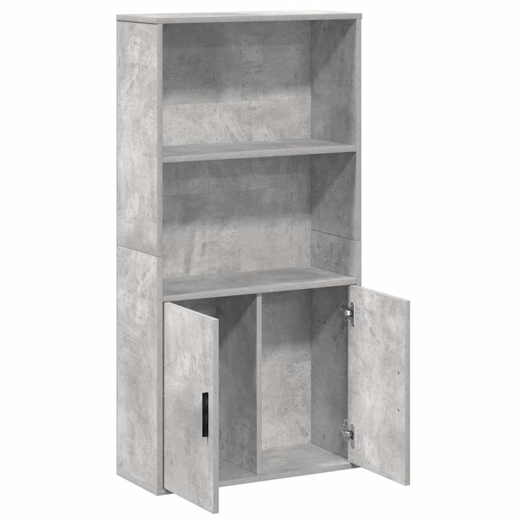 Boekenkast 60x24x120 cm bewerkt hout betongrijs