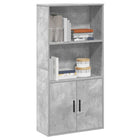 Boekenkast 60x24x120 cm betongrijs bewerkt hout