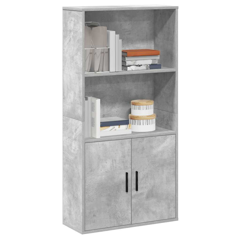 Boekenkast 60x24x120 cm bewerkt hout betongrijs