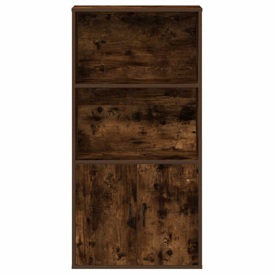 Boekenkast 60x24x120 cm bewerkt hout gerookt eikenkleurig