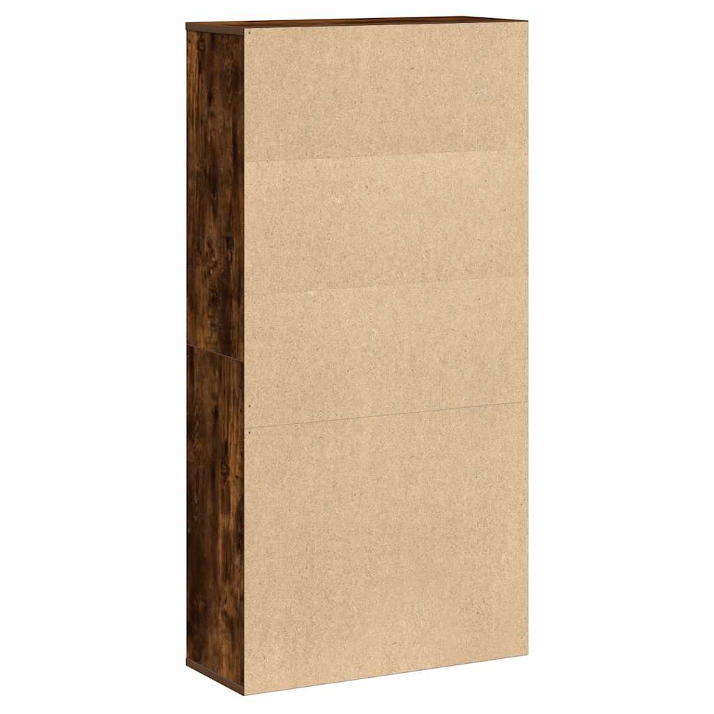 Boekenkast 60x24x120 cm bewerkt hout gerookt eikenkleurig