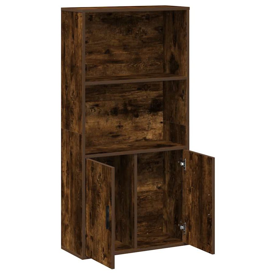 Boekenkast 60x24x120 cm bewerkt hout gerookt eikenkleurig