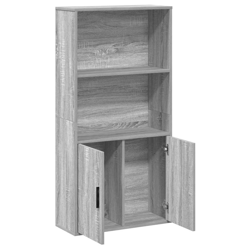 Boekenkast 60x24x120 cm bewerkt hout grijs sonoma eikenkleurig