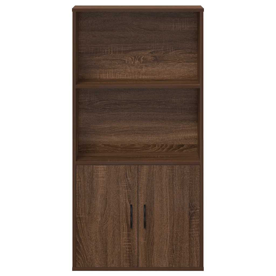 Boekenkast 60x24x120 cm bewerkt hout bruin eikenkleurig