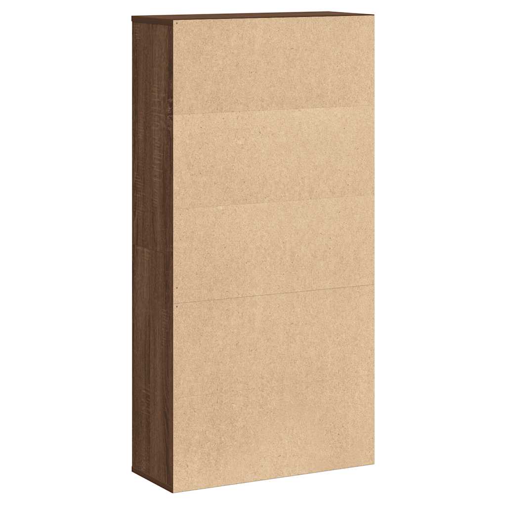 Boekenkast 60x24x120 cm bewerkt hout bruin eikenkleurig