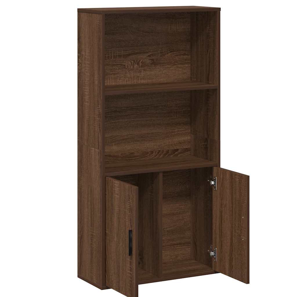 Boekenkast 60x24x120 cm bewerkt hout bruin eikenkleurig