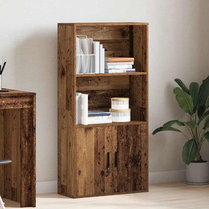 Boekenkast 60x24x120 cm bewerkt hout oud houtkleurig