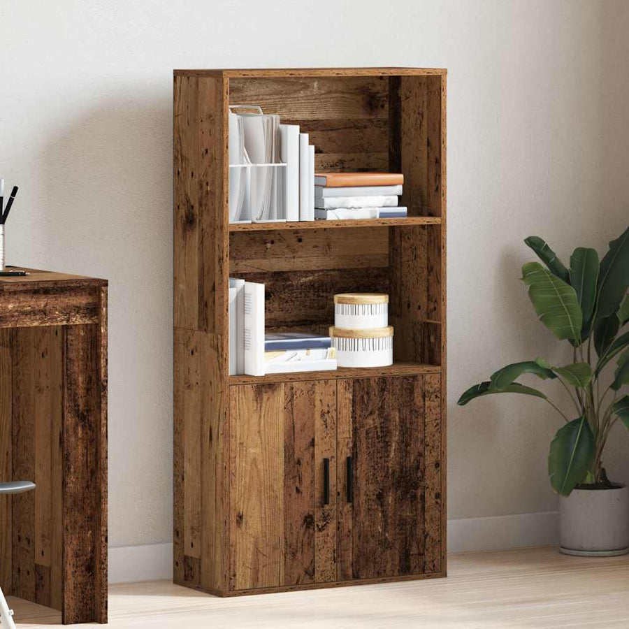 Boekenkast 60x24x120 cm bewerkt hout oud houtkleurig