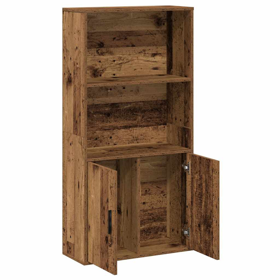 Boekenkast 60x24x120 cm bewerkt hout oud houtkleurig