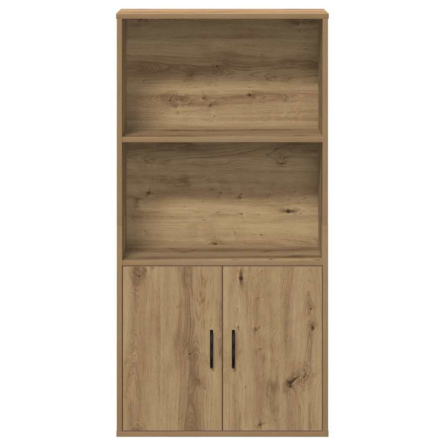 Boekenkast 60x24x120 cm bewerkt hout artisanaal eikenkleurig