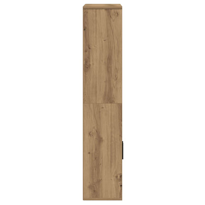 Boekenkast 60x24x120 cm bewerkt hout artisanaal eikenkleurig