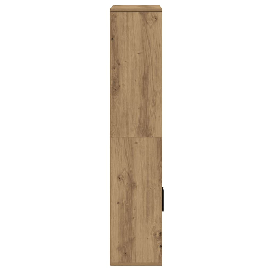Boekenkast 60x24x120 cm bewerkt hout artisanaal eikenkleurig