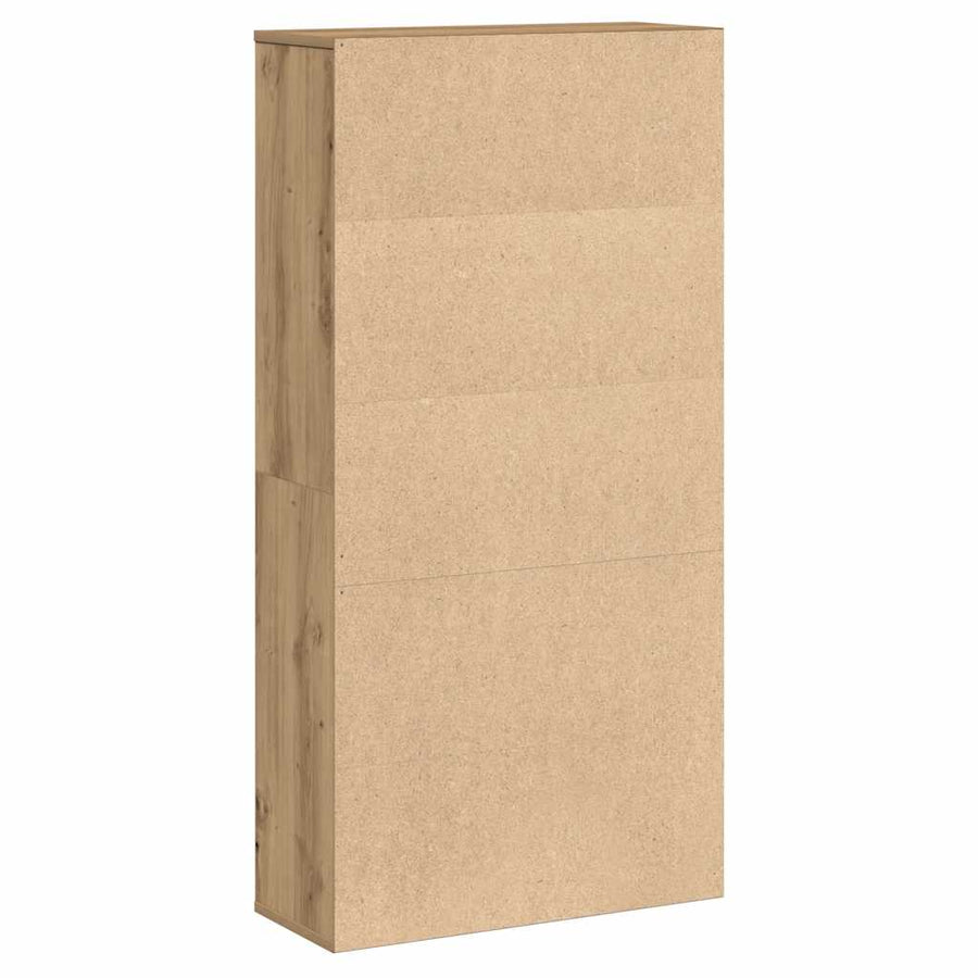 Boekenkast 60x24x120 cm bewerkt hout artisanaal eikenkleurig