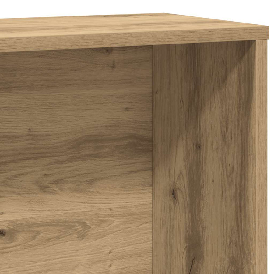 Boekenkast 60x24x120 cm bewerkt hout artisanaal eikenkleurig