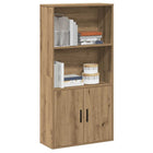 Boekenkast 60x24x120 cm bewerkt hout eikenkleurig