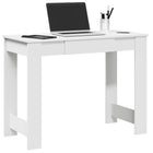 Bureau 100x45x75 cm bewerkt hout wit muurmontage