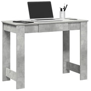 Desk 100x45x75 cm engineered wood concrete grey